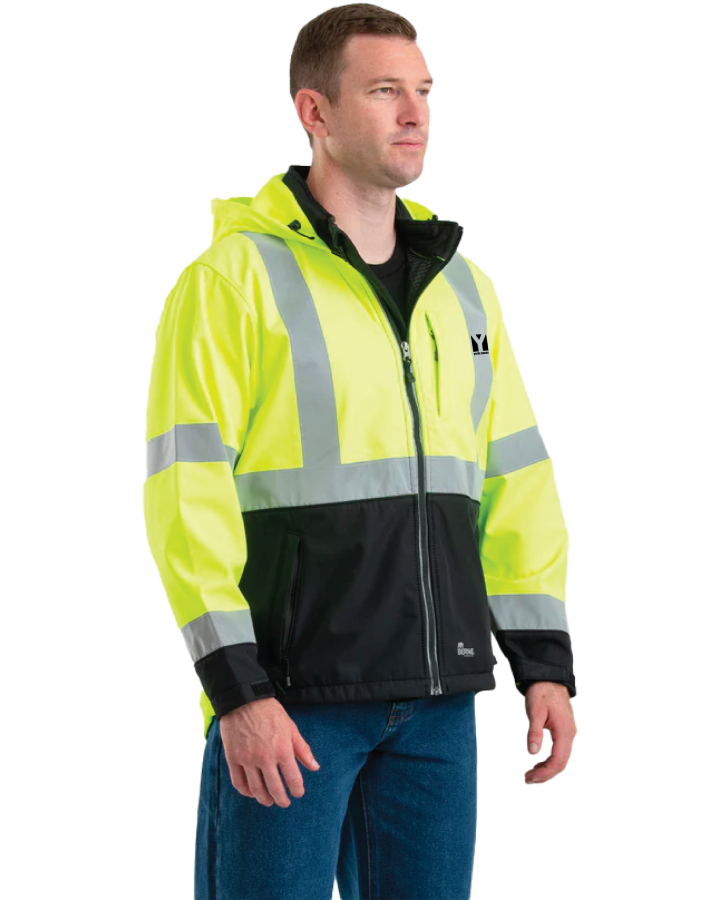 Yarde Metals Men’s Berne HiViz Class 3 Hooded Softshell Jacket