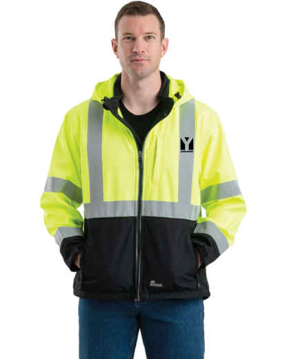 Yarde Metals Men’s Berne HiViz Class 3 Hooded Softshell Jacket